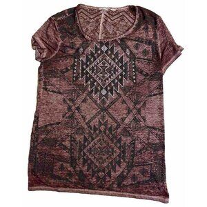 Unbranded Women's Aztec Print Cap Sleeve Blouse Embellished 18” Pit To Pit‎